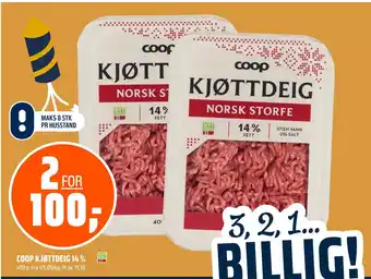 Coop Obs COOP KJØTTDEIG 14 % tilbud