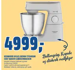 Coop Obs KENWOOD KVL65.001WH TITANIUM CHEF BAKER KJØKKENMASKIN tilbud