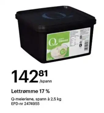 Storcash Lettrømme 17% tilbud
