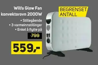 Megaflis Wilfa Glow Fan konvektorovn 2000W tilbud