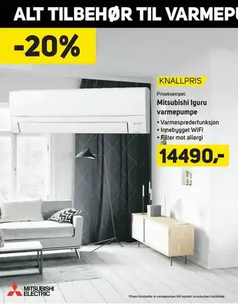 Megaflis Mitsubishi Iguru varmepumpe tilbud