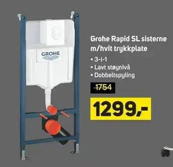 Megaflis Grohe Rapid SL sisterne m/hvit trykkplate tilbud