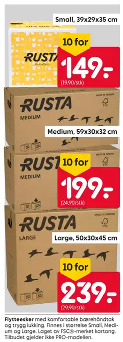 Rusta Flytteesker tilbud