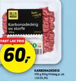 Bunnpris Karbonadedeig tilbud