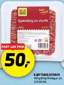 Bunnpris BILLIG MIDDAG Kjøttdeig storfe tilbud