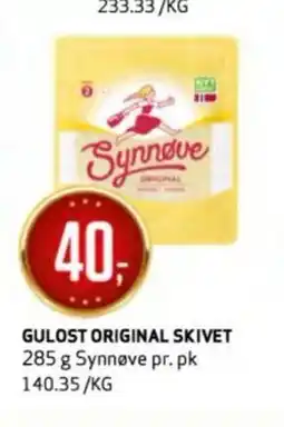 Bunnpris Gulost original skivet tilbud
