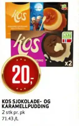 Bunnpris Kos sjokolade- og karamellpudding tilbud