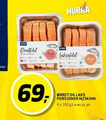 Bunnpris Ørret og laks porsjoner m/skinn tilbud