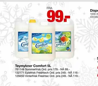 Staples Tøymykner Comfort 5L tilbud