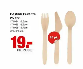 Bestikk Pure tre 25 stk