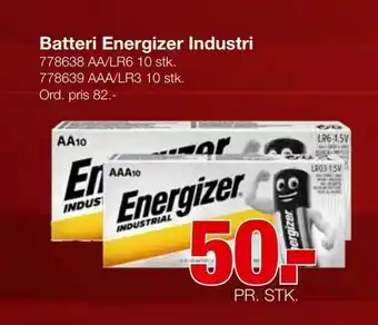 Staples Batteri Energizer Industri tilbud