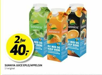Bunnpris Sunniva juice eple/appelsin tilbud