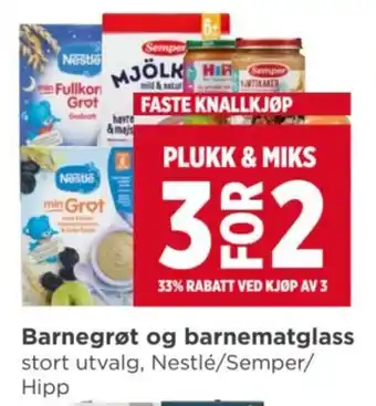 Meny Barnegrøt og barnematglass tilbud