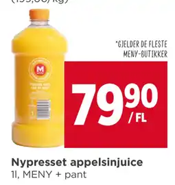 Meny Nypresset appelsinjuice tilbud