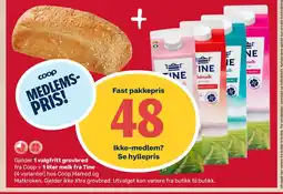 Coop Marked Gjelder. 1 valgfritt grovbrød fra Coop +. 1 liter melk fra Tine tilbud