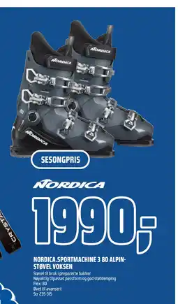 Coop Obs NORDICA.SPORTMACHINE 3 80 ALPINSTØVEL VOKSEN tilbud