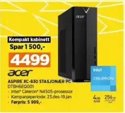 POWER Acer aspire xc-830 stasjonær pc dtbh6eq001 tilbud