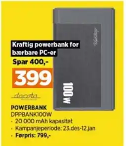 POWER Powerbank dppbank100w tilbud