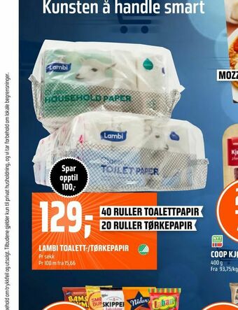 Coop Obs Lambi toalett-/tørkepapir tilbud