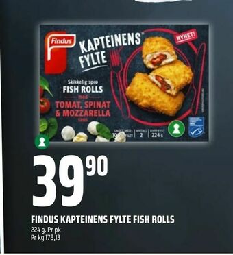 Coop Obs Findus kapteinens fylte fish rolls tilbud