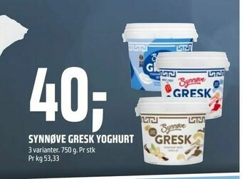 Coop Obs Synnøve gresk yoghurt tilbud