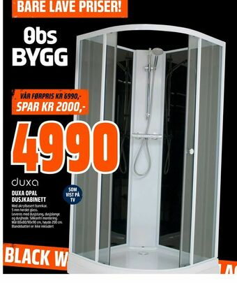 Obs Bygg Duxa opal dusjkabinett tilbud