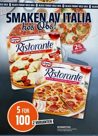 Coop Obs Ristorante pizza tilbud