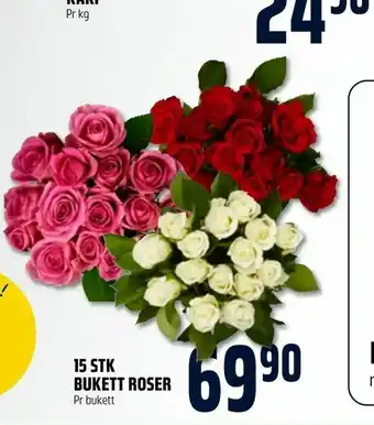 Coop Obs 15 stk bukett roser tilbud