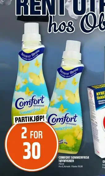 Coop Obs Comfort sommerfrisk tøymykner tilbud