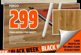 Obs Bygg Pergo lofoten 1-stav parkett tilbud