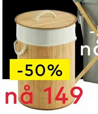 Skeidar Bamboo skittentøyskurver i bambus/tekstil tilbud