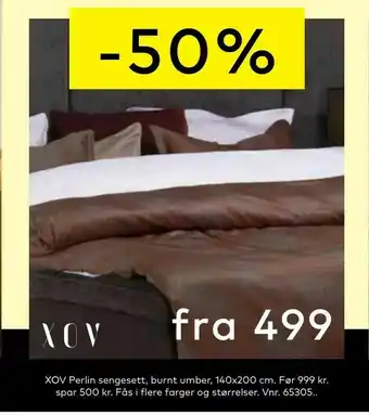 Skeidar XOV Perlin sengesett, burnt umber tilbud