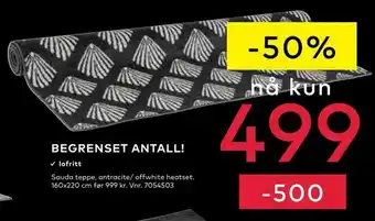 Skeidar Sauda teppe, antracite/ offwhite heatset tilbud