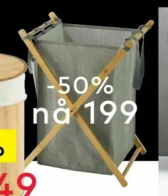 Skeidar Rib skittentøyskurver i lakkert/bambus tilbud