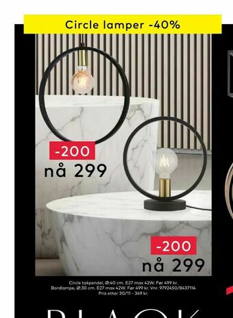 Skeidar Circle lamper tilbud