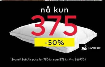Skeidar Svane® SoftAir pute tilbud