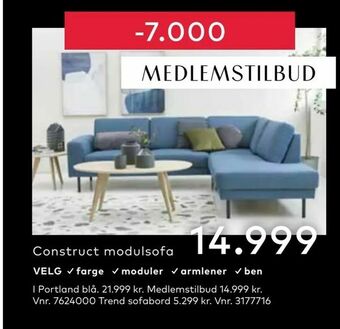 Skeidar Construct modulsofa tilbud