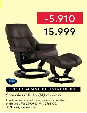 Skeidar Stressless® Ruby (M) m/krakk tilbud