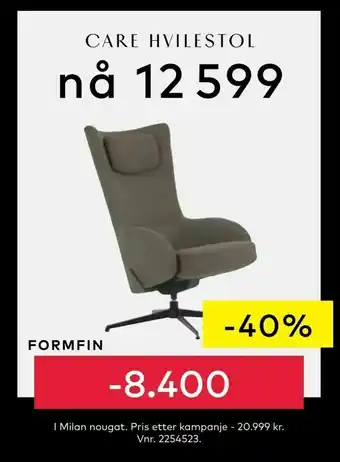 Skeidar CARE HVILESTOL tilbud