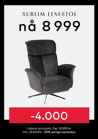 Skeidar SUBLIM LENESTOL tilbud