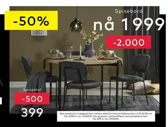 Skeidar Neo spisestol i grå kordfløyel med sortlakkerte ben tilbud
