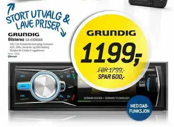 Thansen Bilstereo GX-4308DAB tilbud