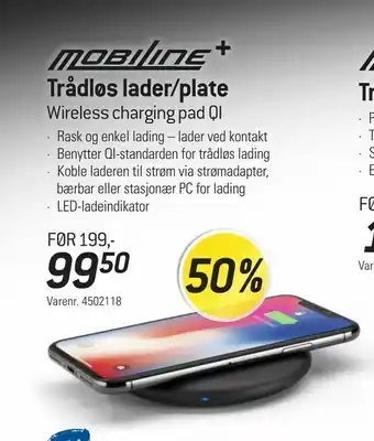 Thansen Trådløs lader/plate tilbud