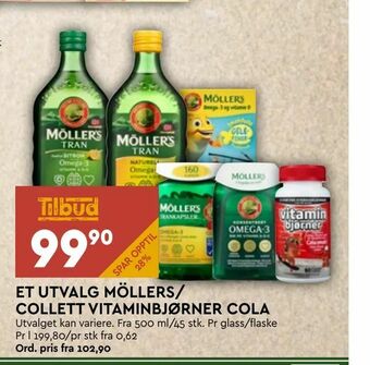 Et utvalg möllers/ collett vitaminbjørner cola