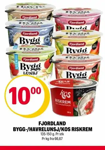 Coop Extra Fjordland bygg-/havrelunsj/kos riskrem tilbud