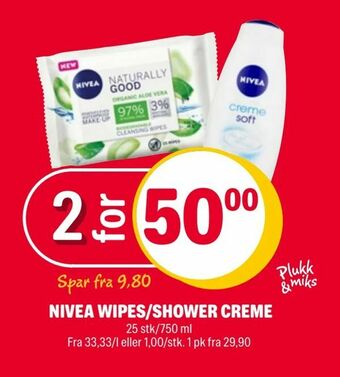 Coop Extra Nivea wipes/shower creme tilbud