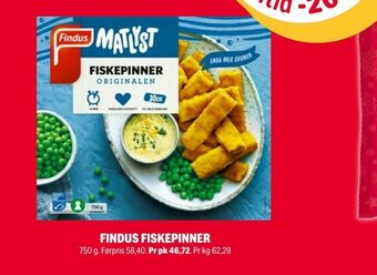 Coop Extra Findus fiskepinner tilbud