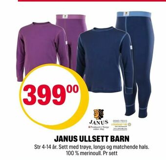 Coop Extra Janus ullsett barn tilbud