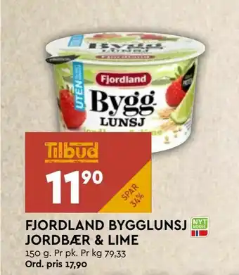 Coop Mega Fjordland bygglunsj jordbær & lime tilbud