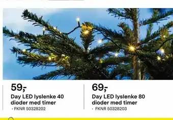 Felleskjøpet Day LED lyslenke 40 dioder med timer tilbud